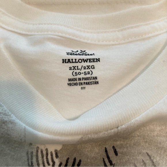 Skull T-shirt Men’s 2X (50-52). White NEW Halloween - Picture 9 of 10